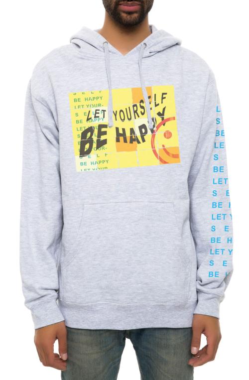 The Let Yourself Be Happy Hoodie in Heather Grey