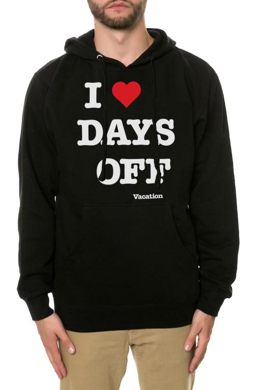 The I Heart Days Off Hoodie in Black