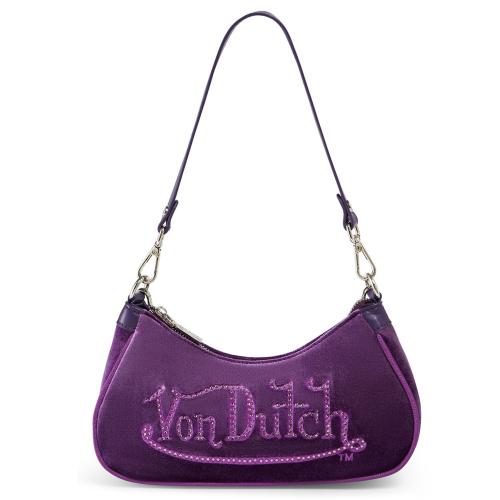 Rhinestone Velvet Shoulder Bag